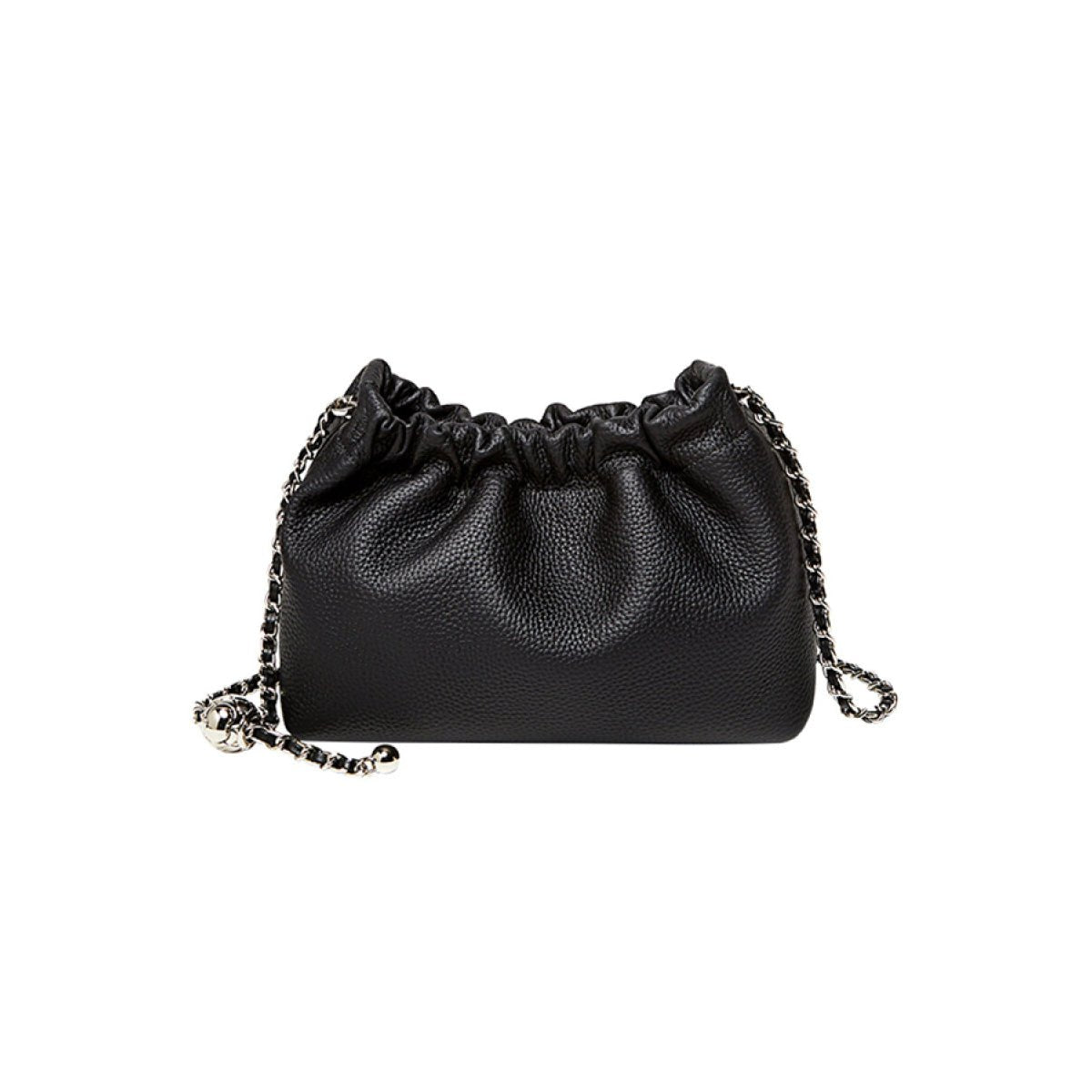 Mini Dumpling Leather Clutch Crossbody Bag