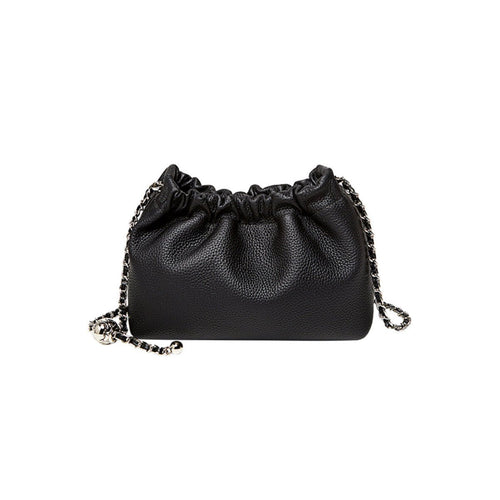 Mini Dumpling Leather Clutch Crossbody Bag