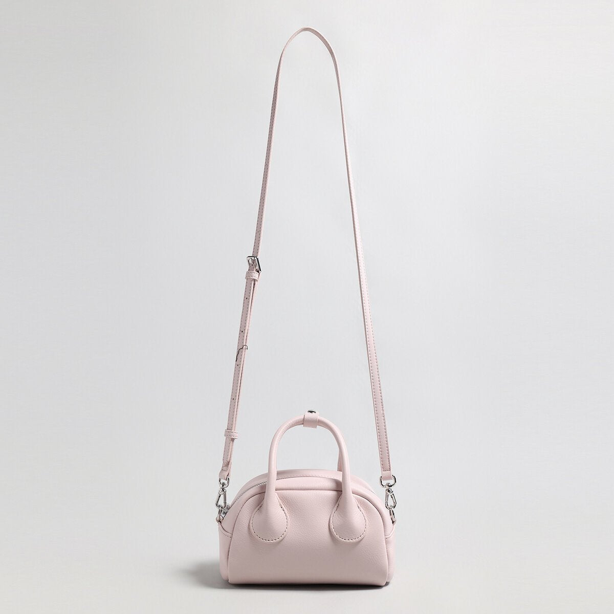 Mini Leather Bowling Top-Handle Bag – Structured Dome Crossbody Handbag