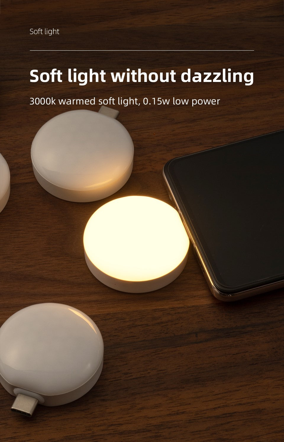 mini portable usb wireless smartphone light all white 12