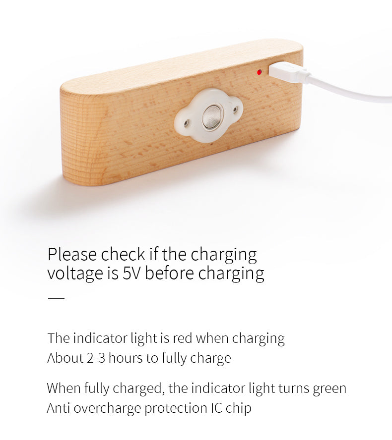 mini solid wood magnetic rechargeable wall light all 7