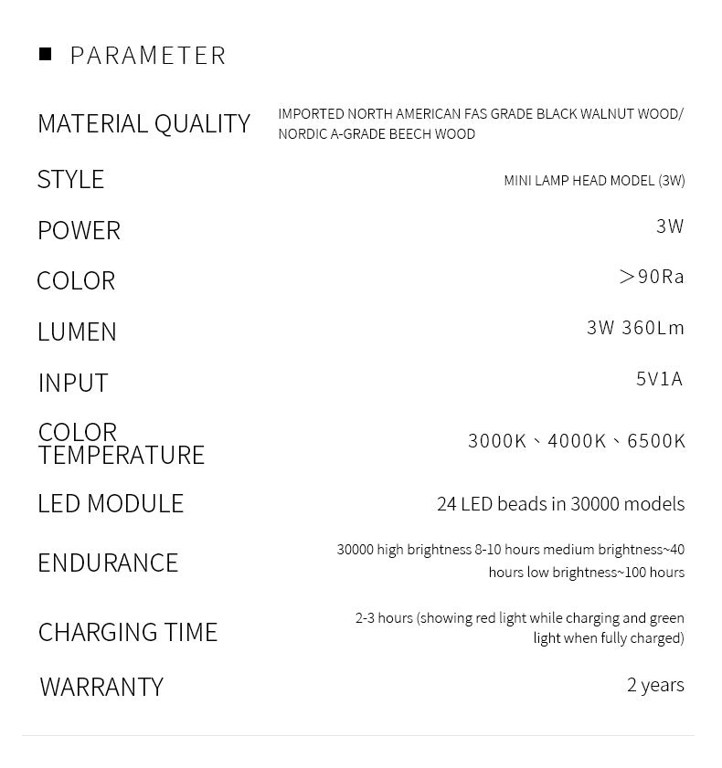 mini solid wood magnetic rechargeable wall light all 9