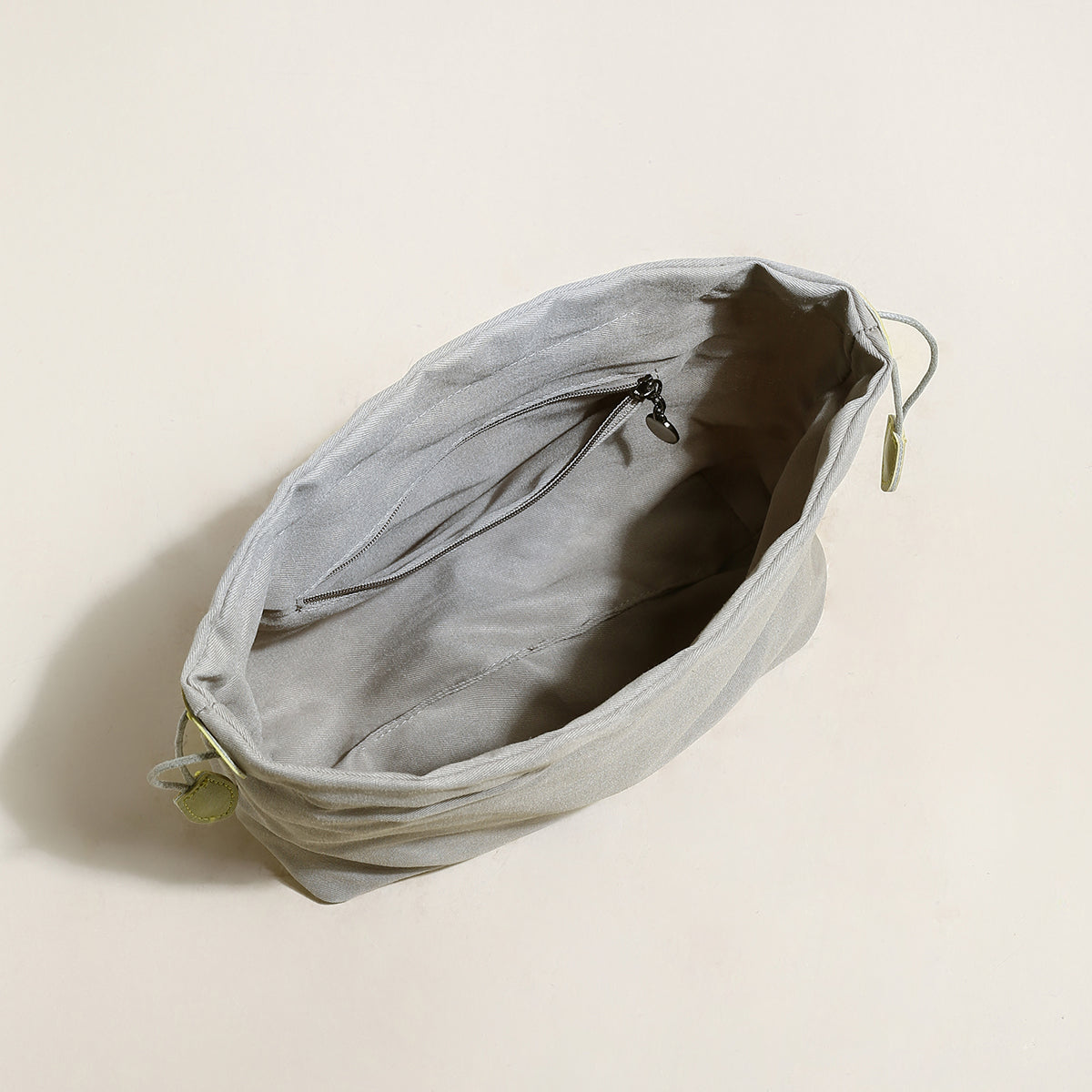 mini woven trapezoid drawstring shoudler bag avocado 4