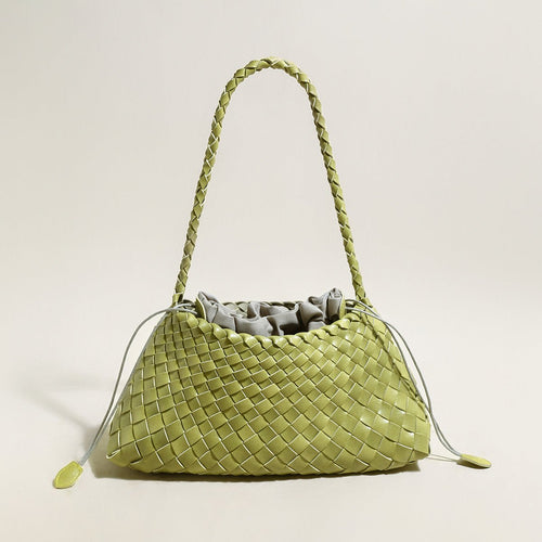Mini Woven Trapezoid Drawstring Shoulder Bag - 0cm