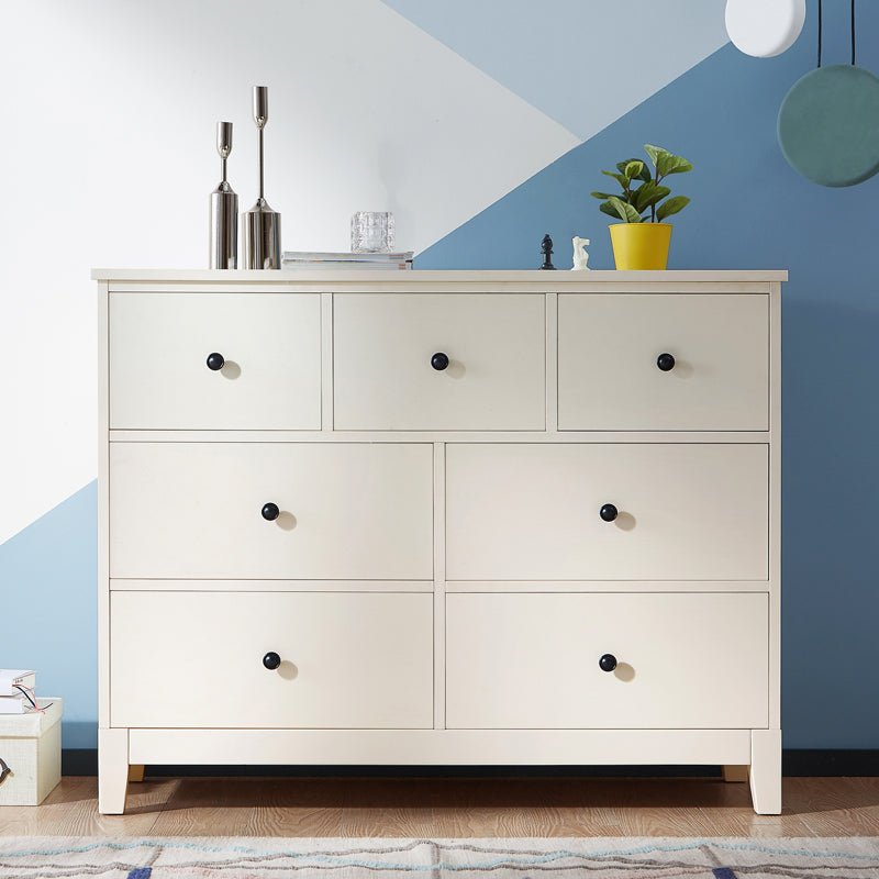 Minimalist Cream 7 Drawer Storage Cabinet - 0cm