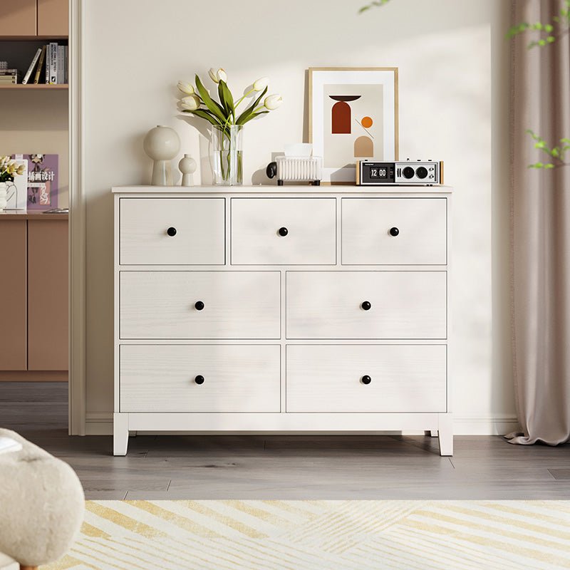 Minimalist Cream 7 Drawer Storage Cabinet - 0cm