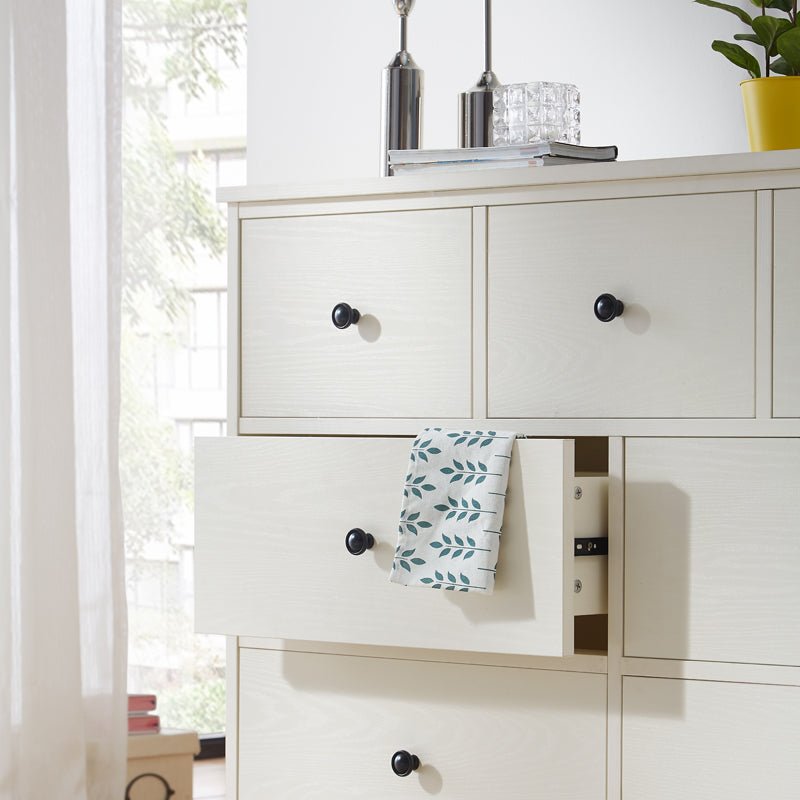 Minimalist Cream 7 Drawer Storage Cabinet - 0cm