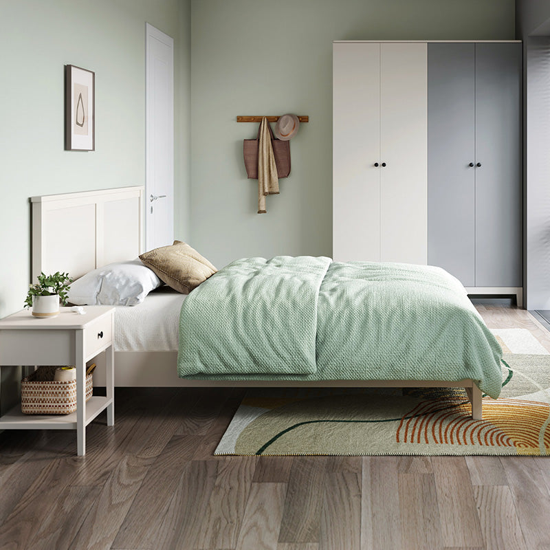 minimalist cream bedset with matress and headboard all white 10