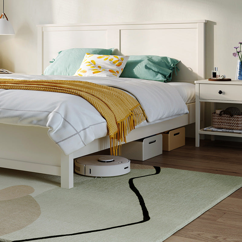 minimalist cream bedset with matress and headboard all white 12