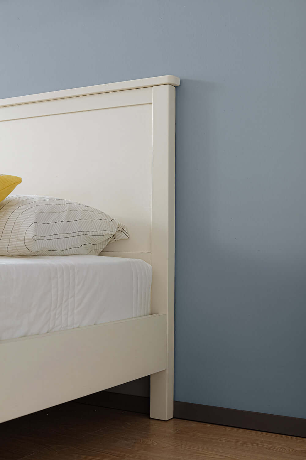 minimalist cream bedset with matress and headboard all white 15