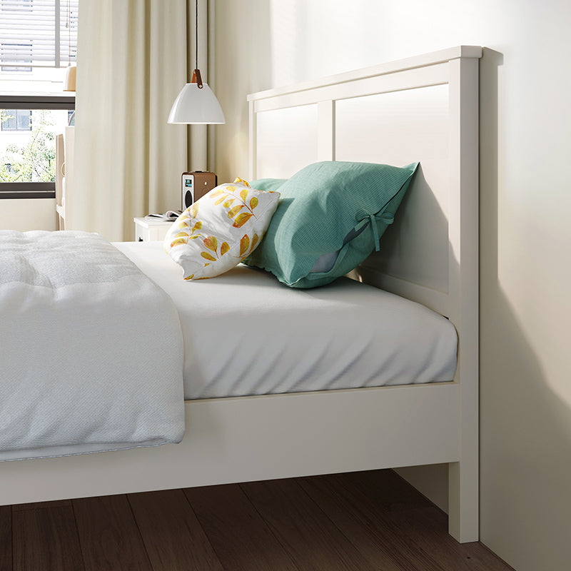 minimalist cream bedset with matress and headboard all white 17