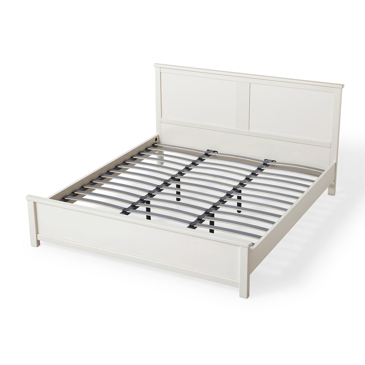 minimalist cream bedset with matress and headboard all white 18