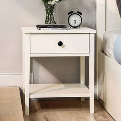 Minimalist Cream Storage Bedside Table