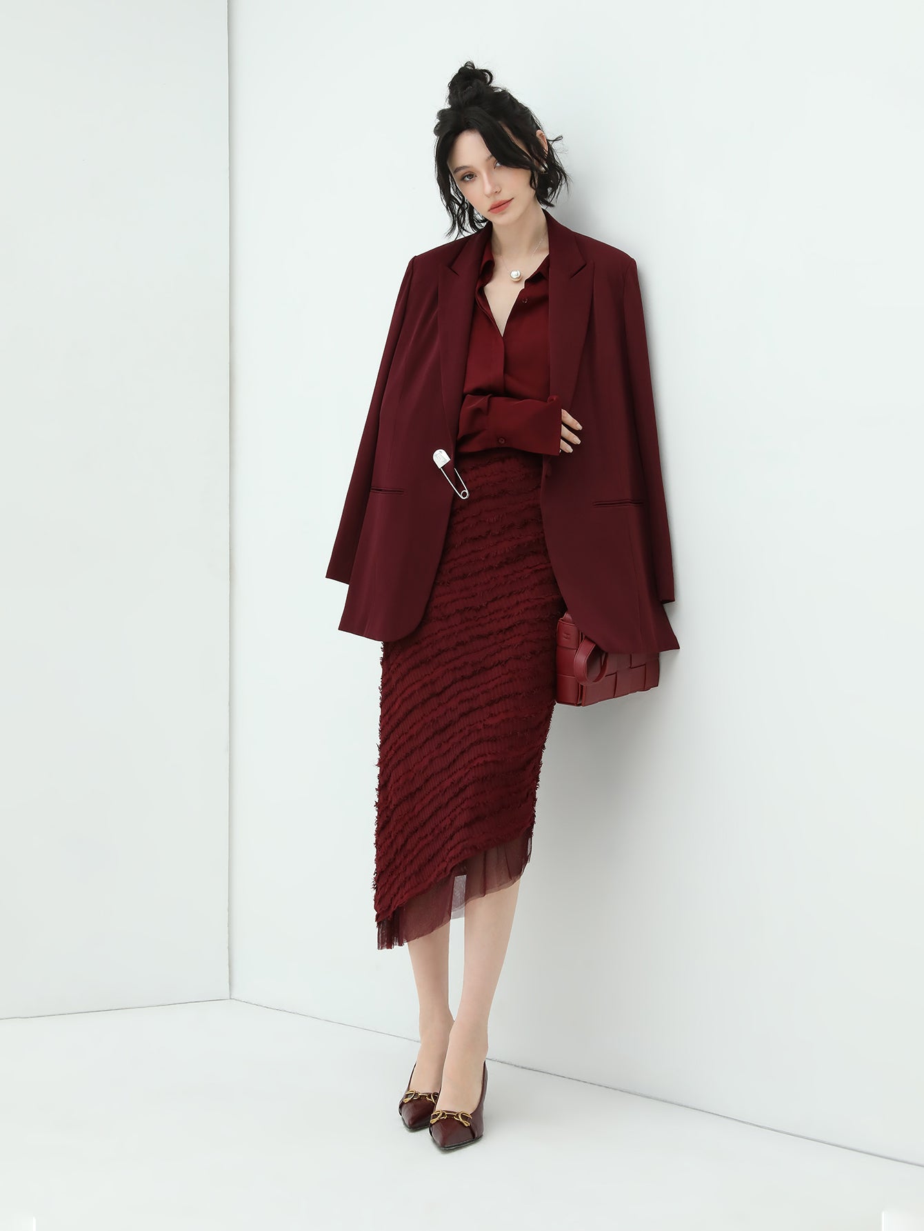 minimalist glossy burgundy wine button down shirt all wine 2