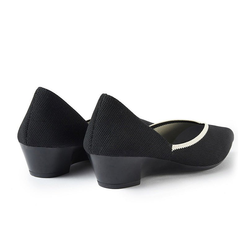Minimalist Heart Heel Pointed Toe Knit Flats – Low Wedge Princess Shoes