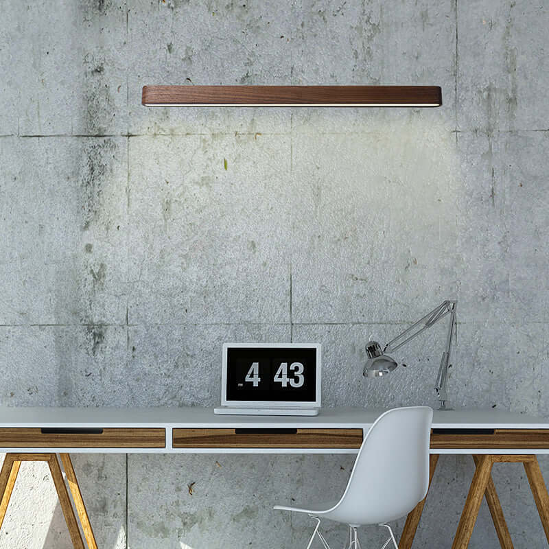 minimalist linear wall sconce lamp walnut 1