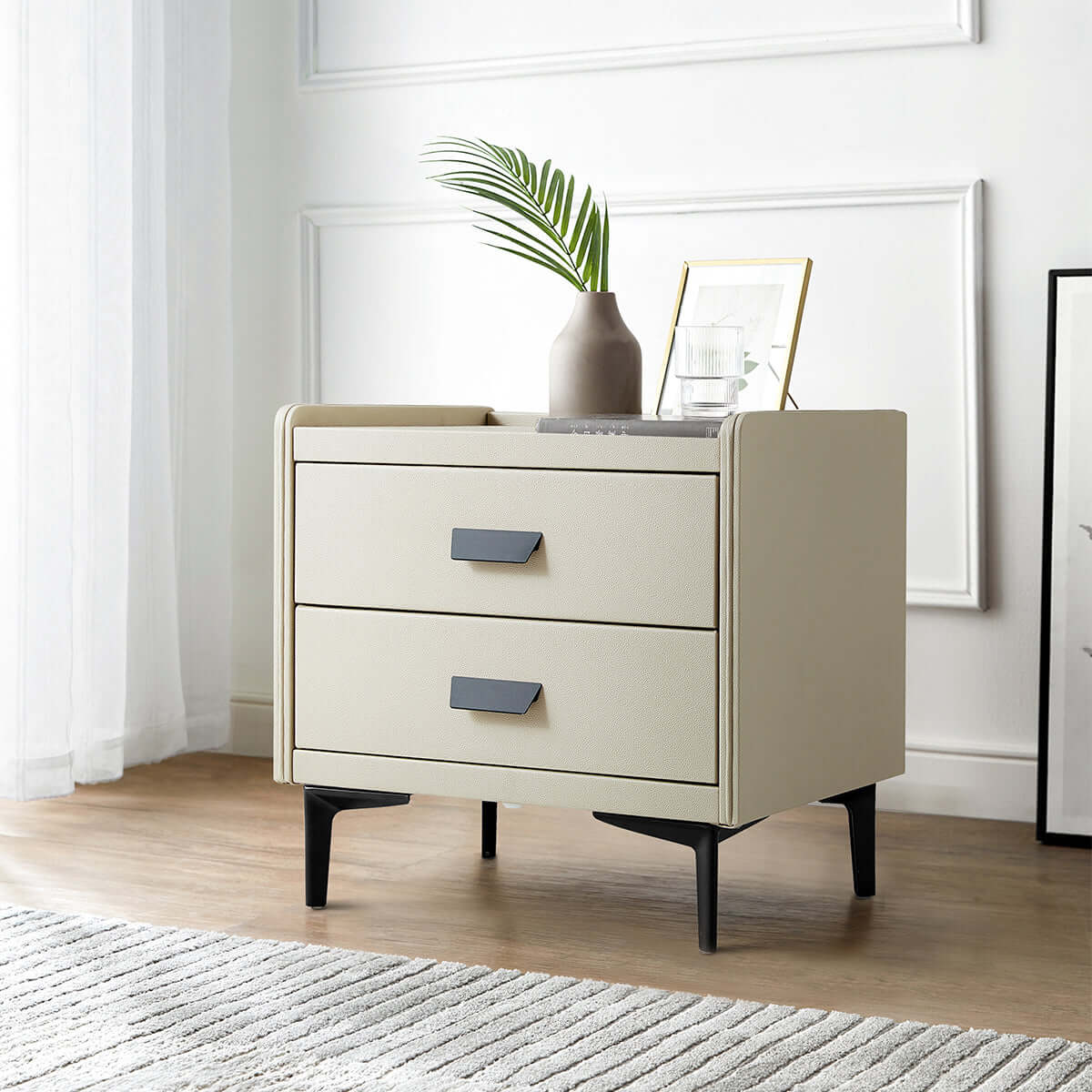 minimalist modern luxurious bedside table khaki 1