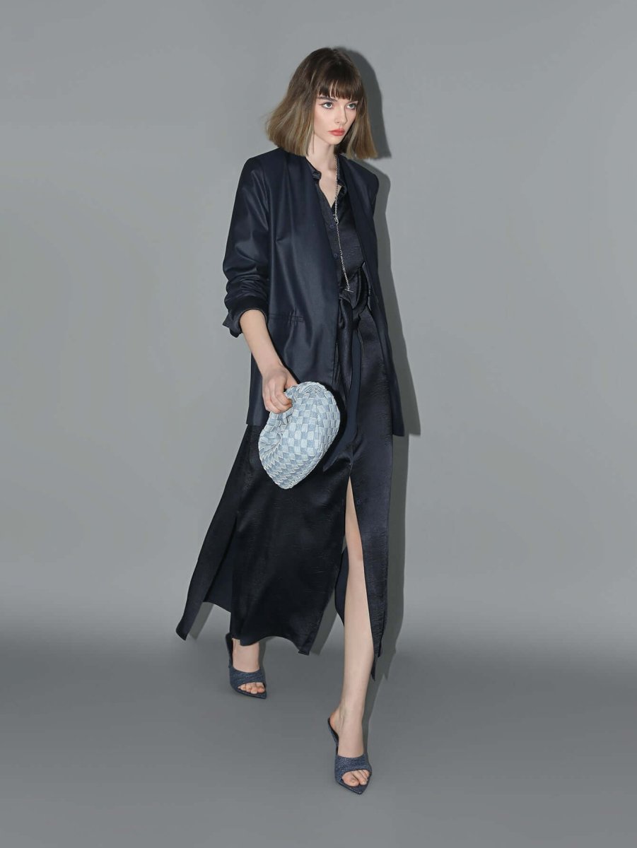 minimalist navy collarless tailored blazer all navy 3