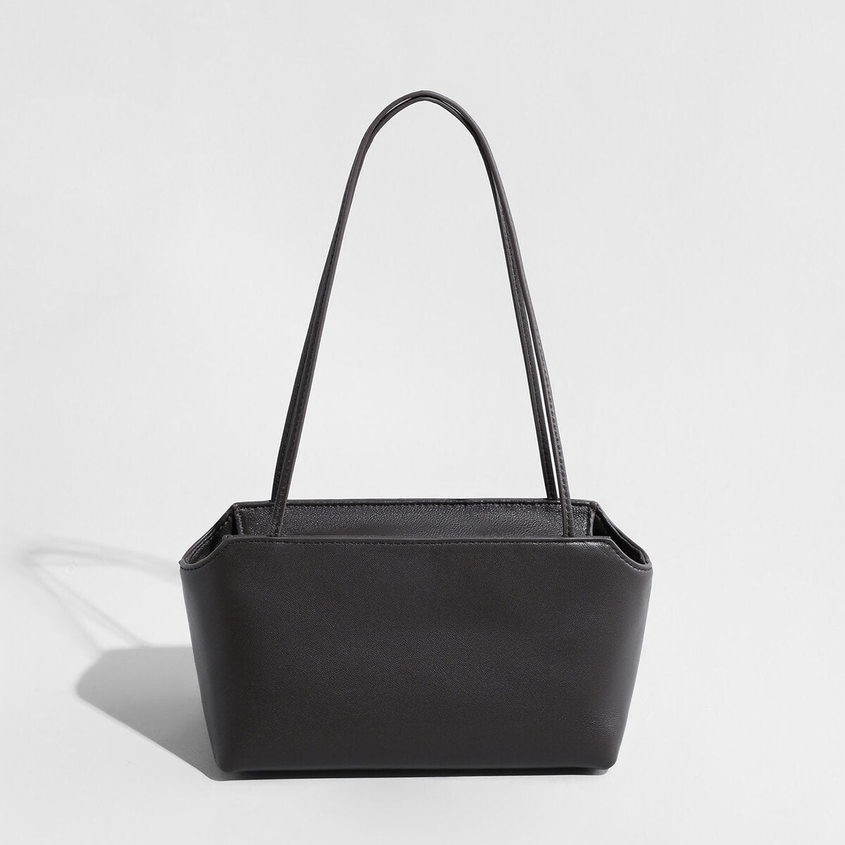 Minimalist Structured Leather Underarm Shoulder Bag – Classic Everyday Tote