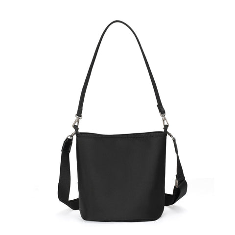 Minimalist Water-Resistant Nylon Bucket Bag – Convertible Crossbody & Shoulder Bag with Dual Straps