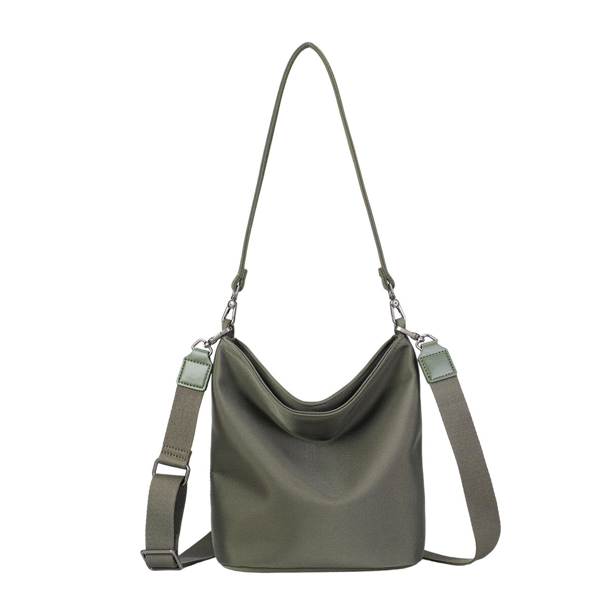 Minimalist Water-Resistant Nylon Bucket Bag – Convertible Crossbody & Shoulder Bag with Dual Straps