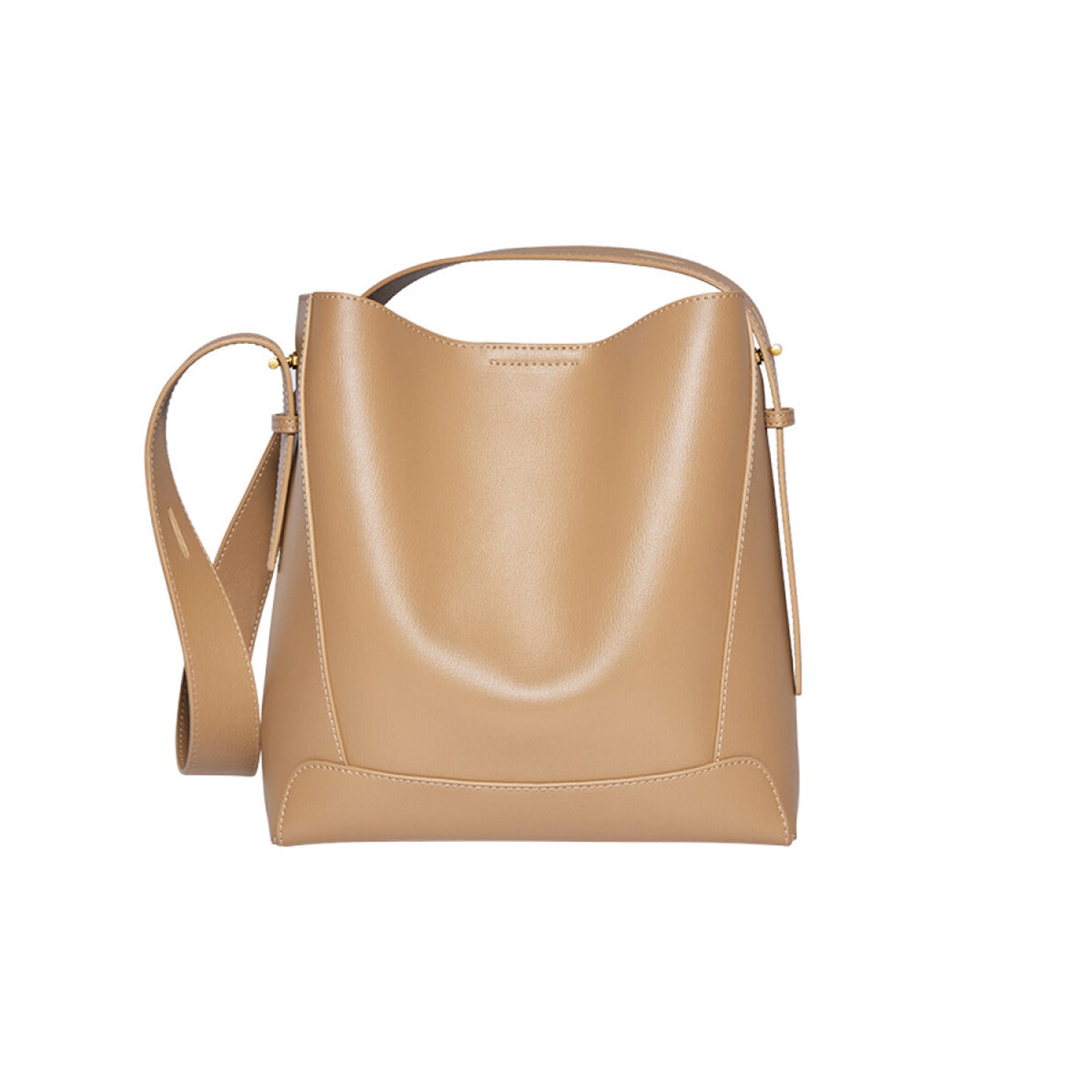 minimalistic all purpose leather tote bag apricot 1