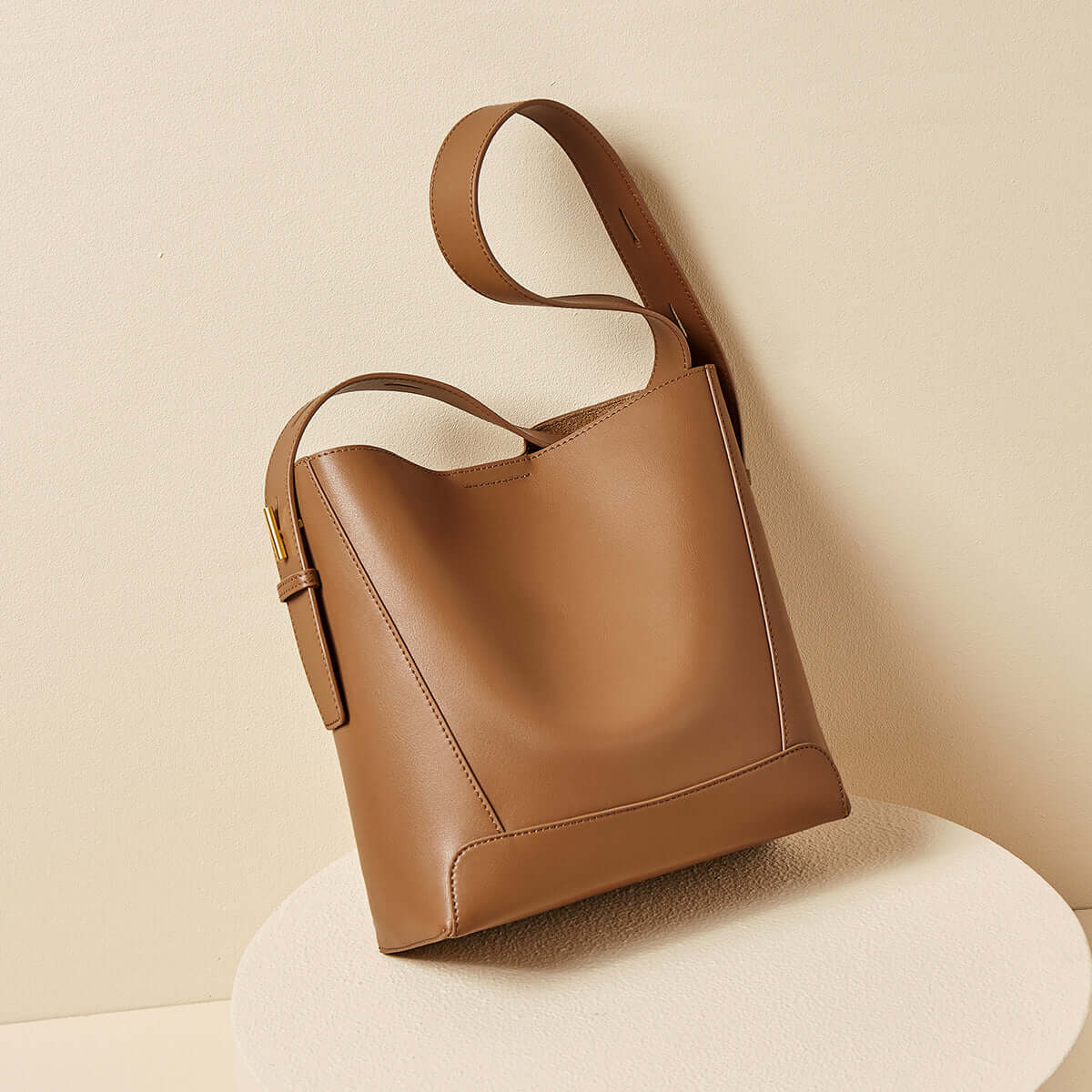 minimalistic all purpose leather tote bag brown 5