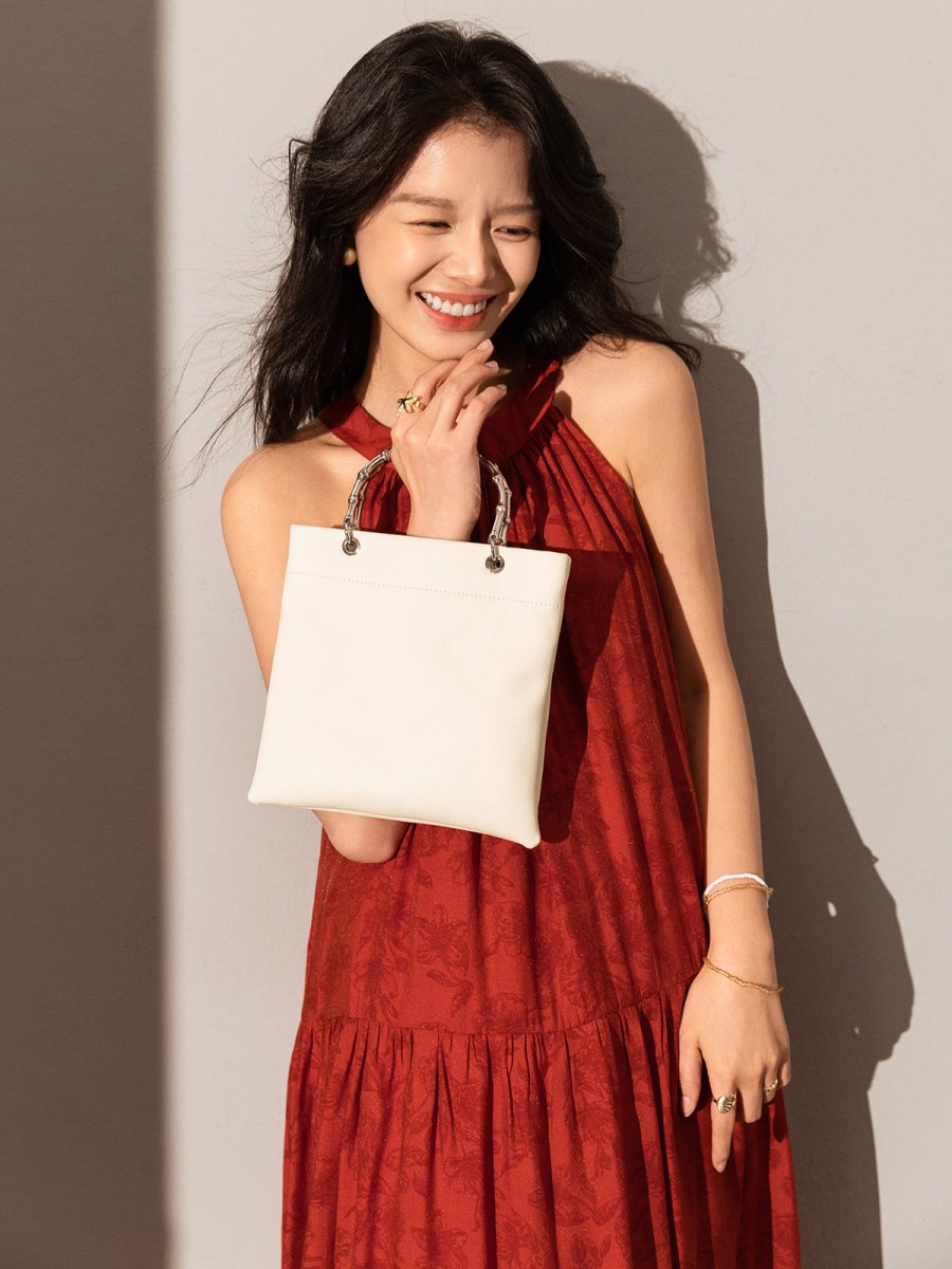 Minimalistic Square Structured Top Handle Bag - 0cm