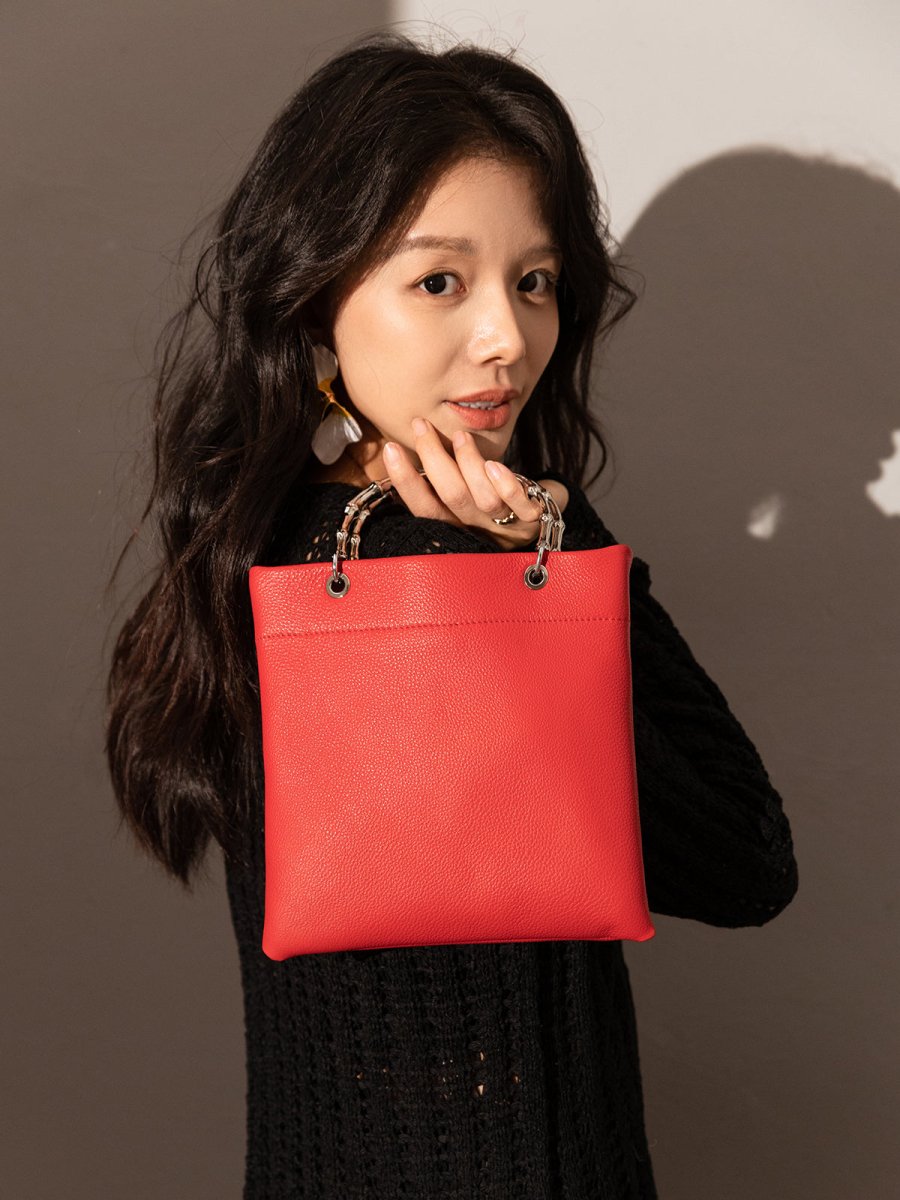 Minimalistic Square Structured Top Handle Bag - 0cm