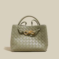 Mint Green Woven Tote Bag