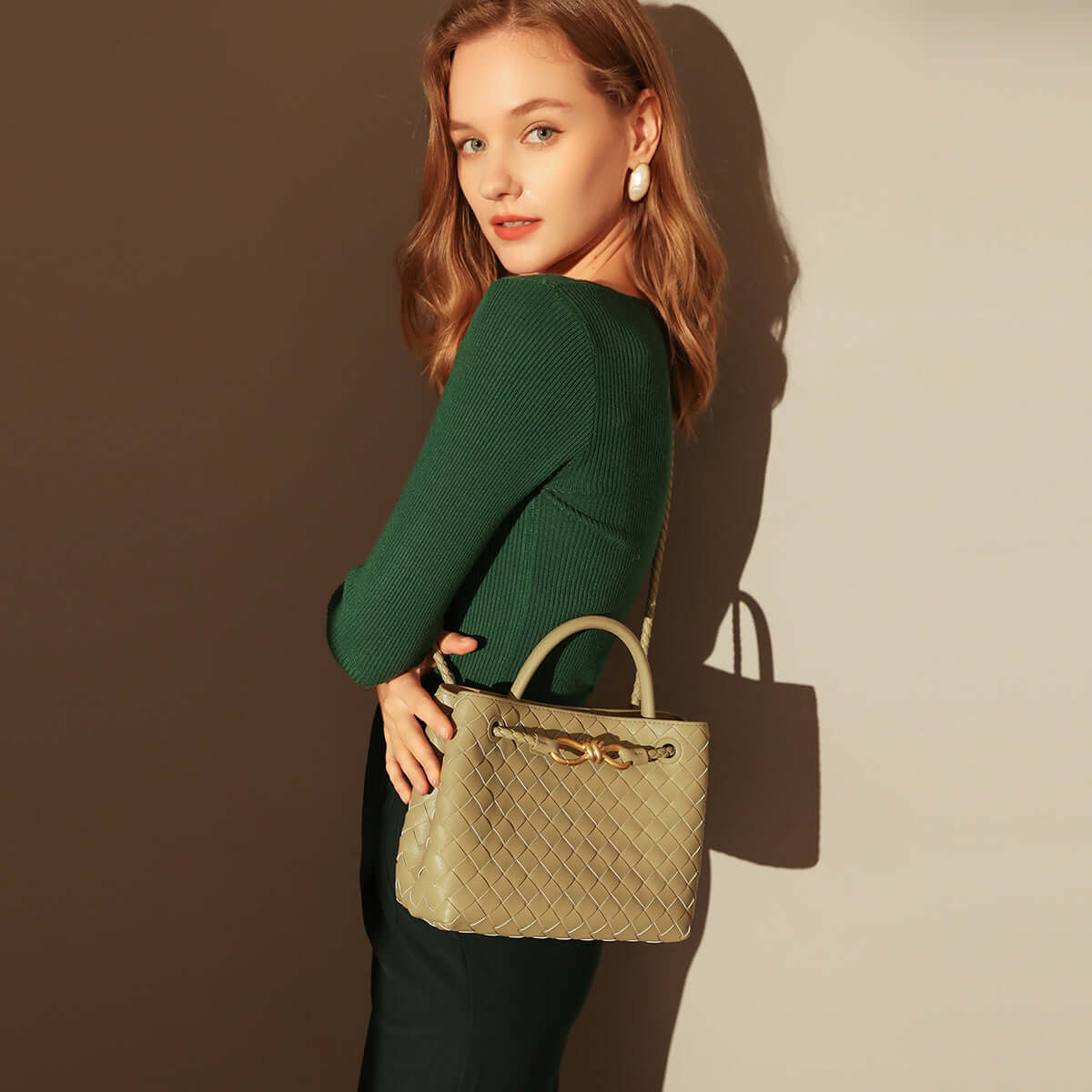 mint green woven tote bag all 6
