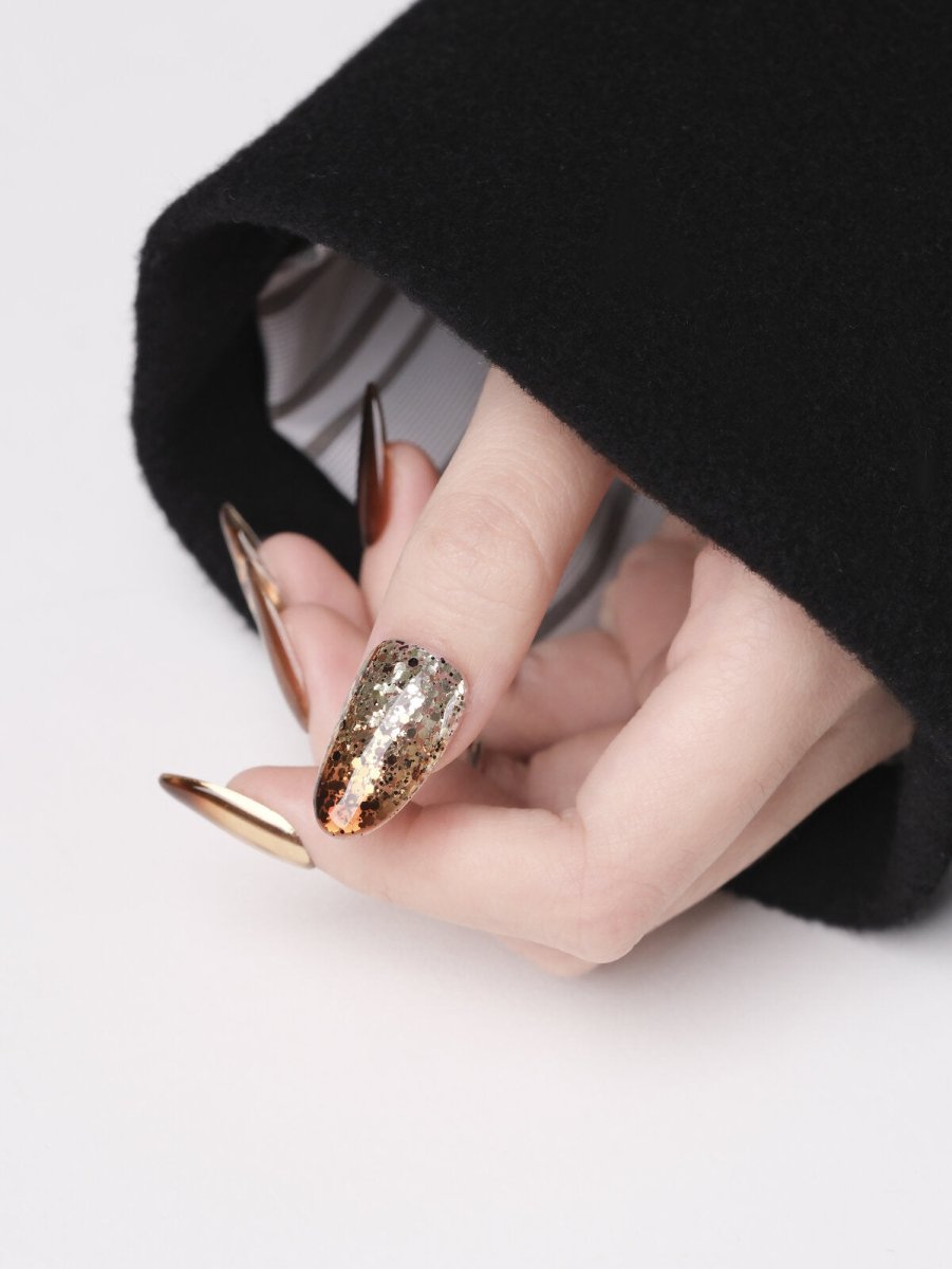 Mocha Mousse Mixed-Finish Press-On Nails