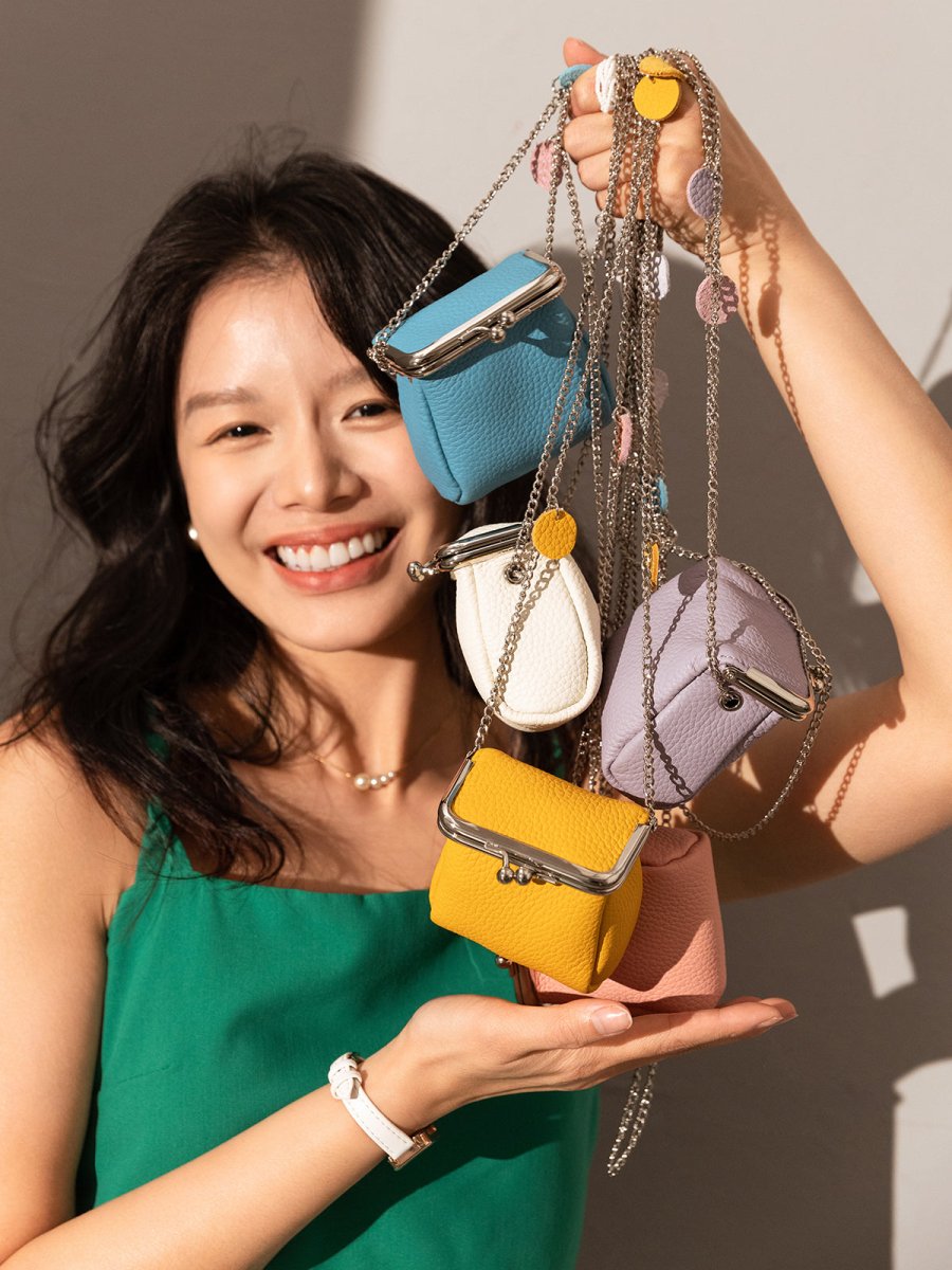 Modern Ball Clasp Wallet with Adjustable Chain Straps - 0cm