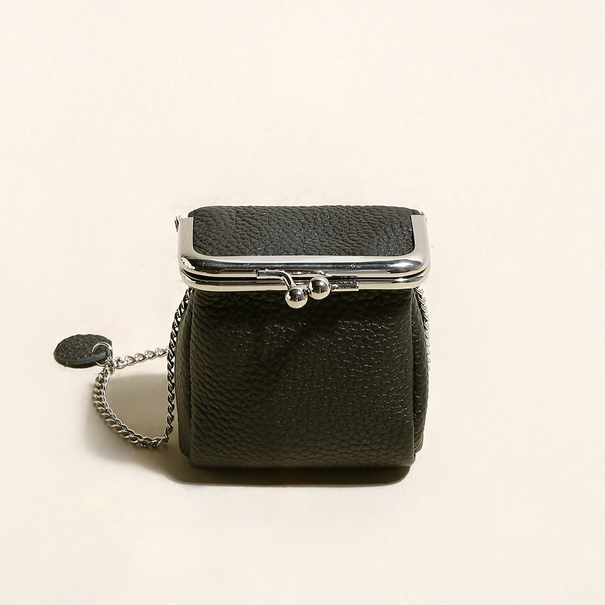 modern ball clasp wallet with adjustable chain straps black 1