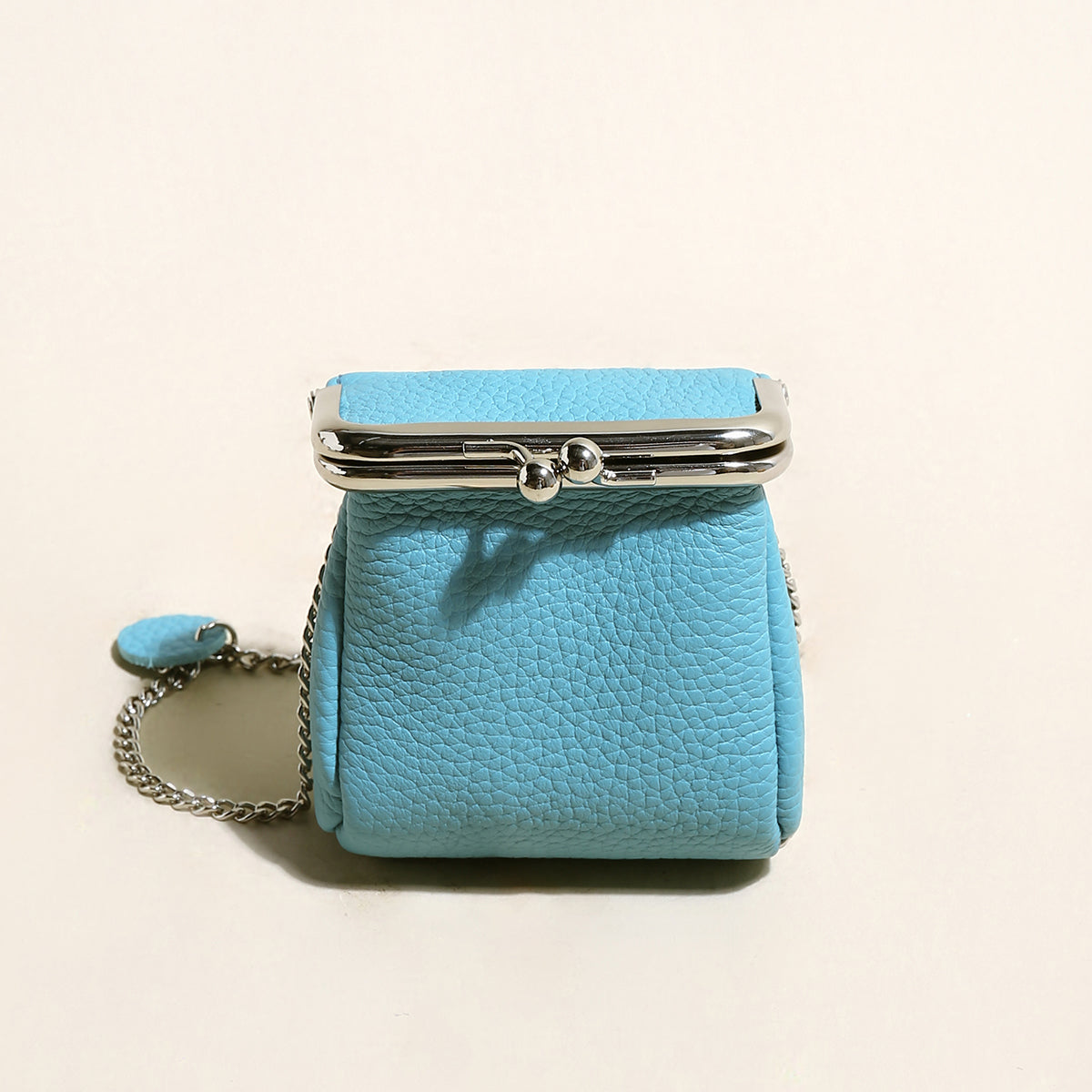 modern ball clasp wallet with adjustable chain straps blue 1