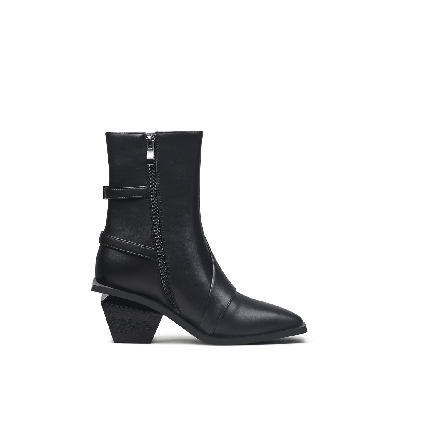 modern buckled boots all black 3