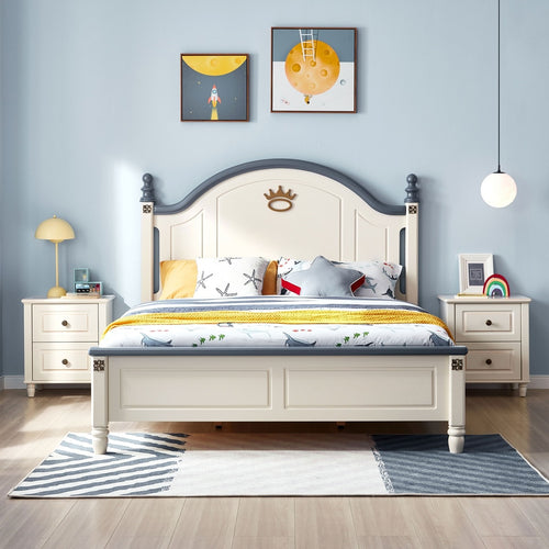 modern minimalist navy boy bed with mattress all navy 1
