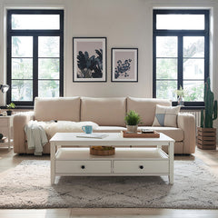 Modern Nordic Coffee Table with Drawers