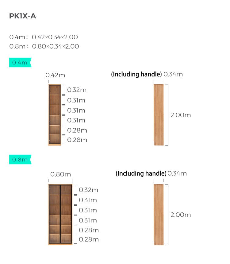 Modern Solid Wood Bookcase - 0cm