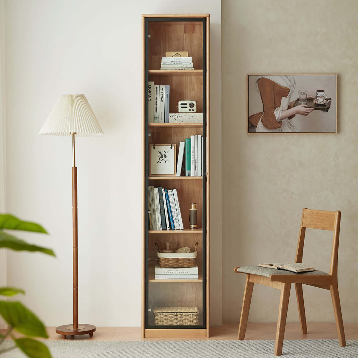 modern solid wood bookcase 0.4m natural 1