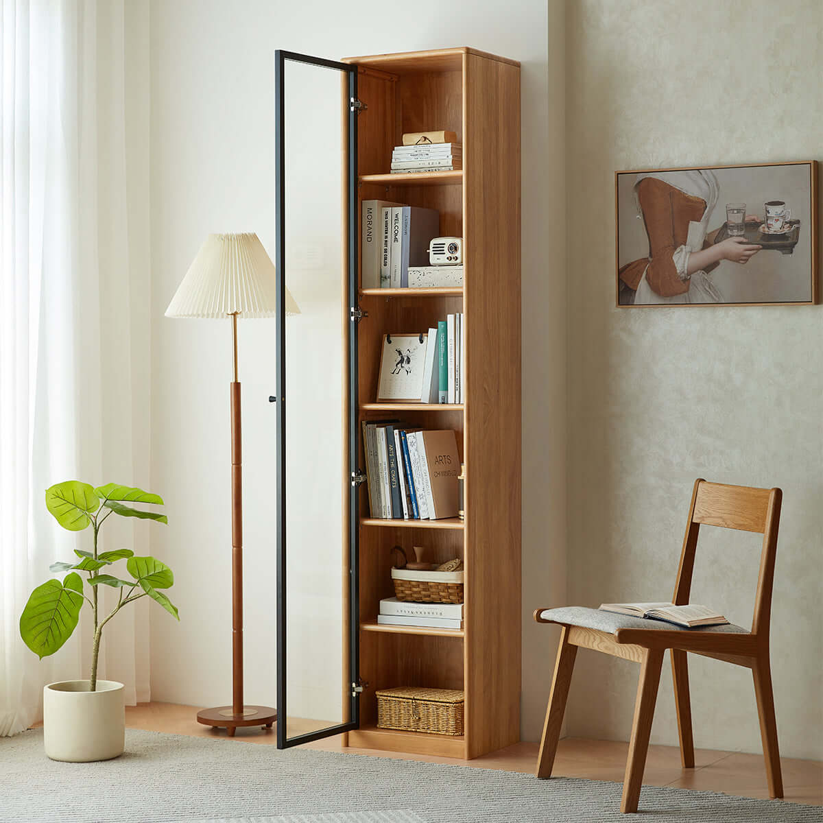 modern solid wood bookcase 0.4m natural 3