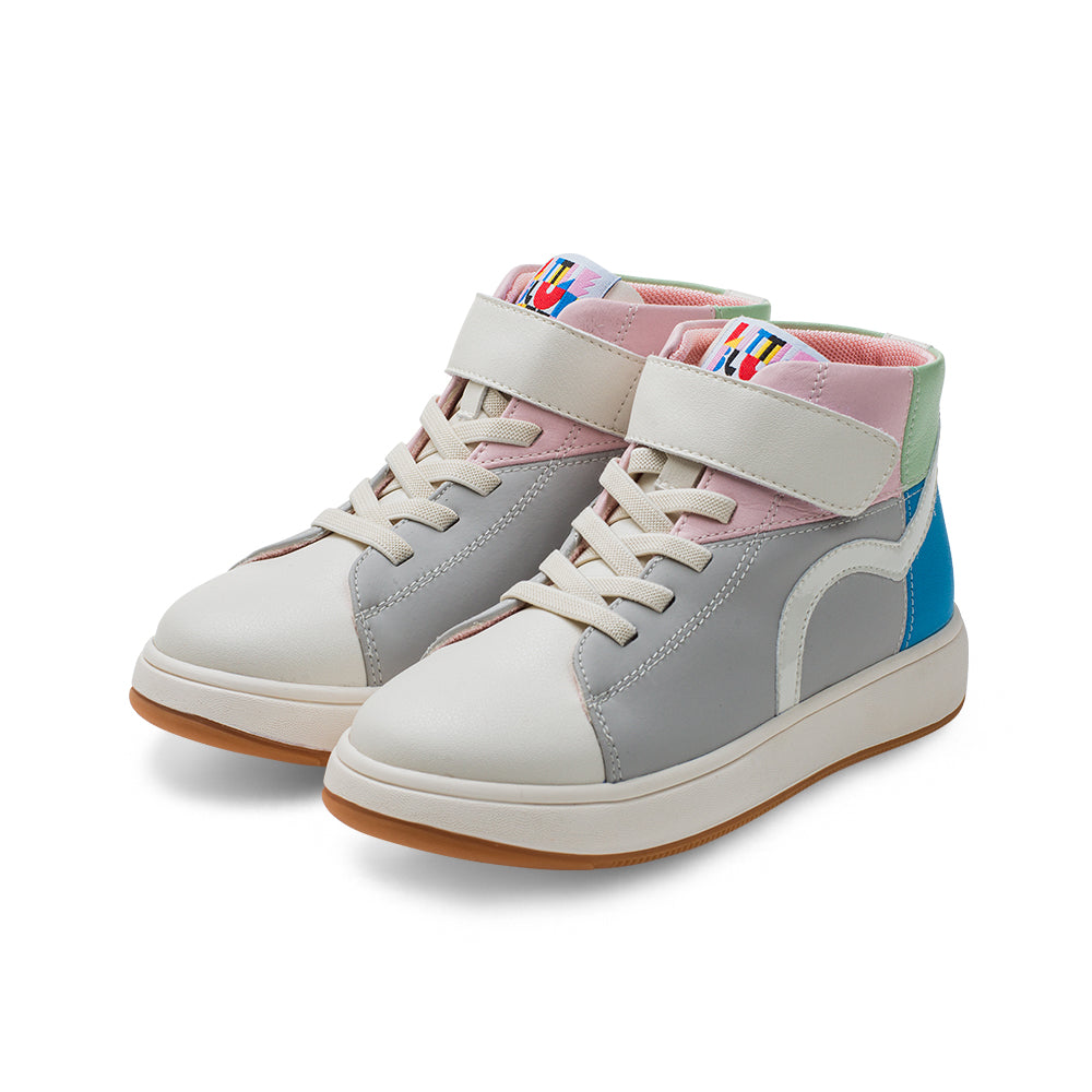 mondrian non slip kids high top sneakers all grey 2
