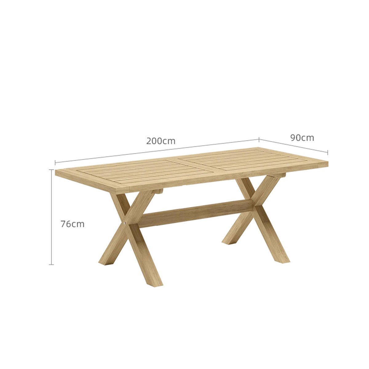 Monte Crossleg Long Table - 0cm