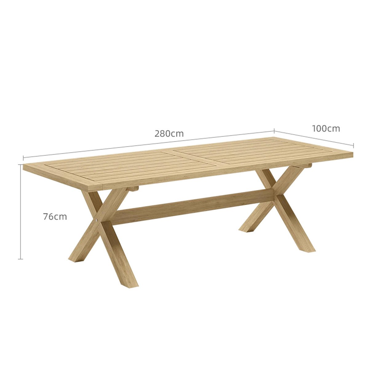 Monte Crossleg Long Table - 0cm