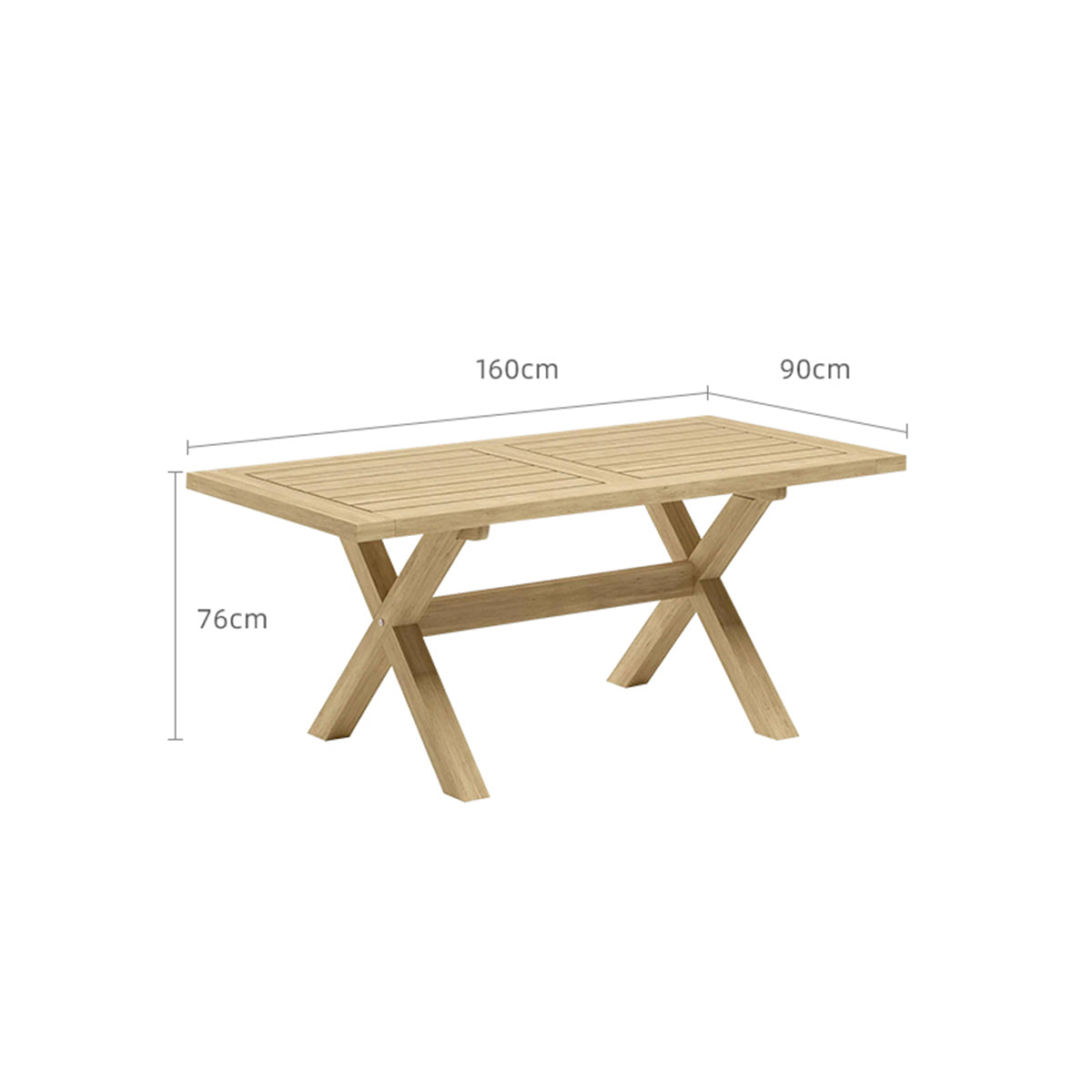 monte crossleg long table 1.6m sand 3