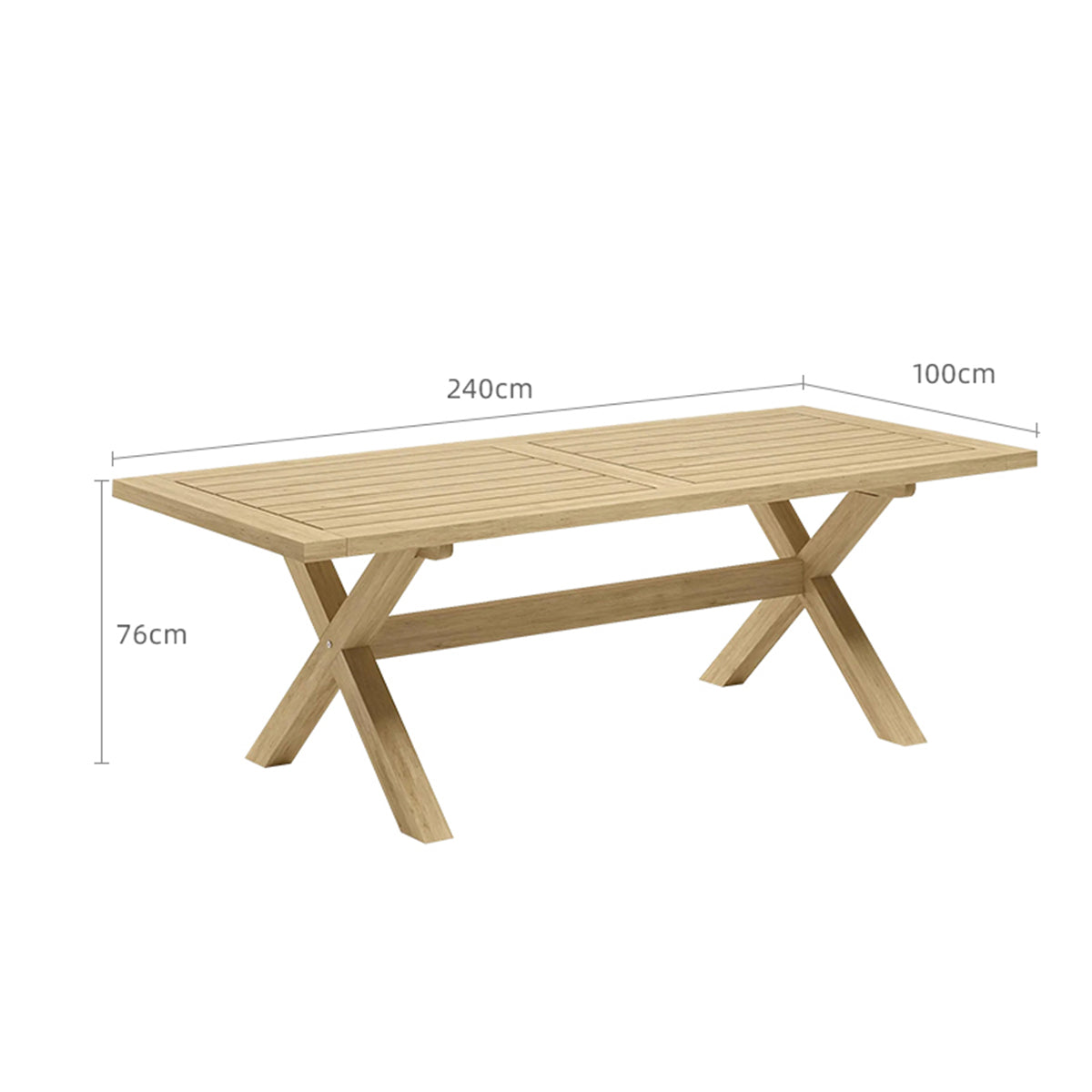monte crossleg long table 2.4m sand 3