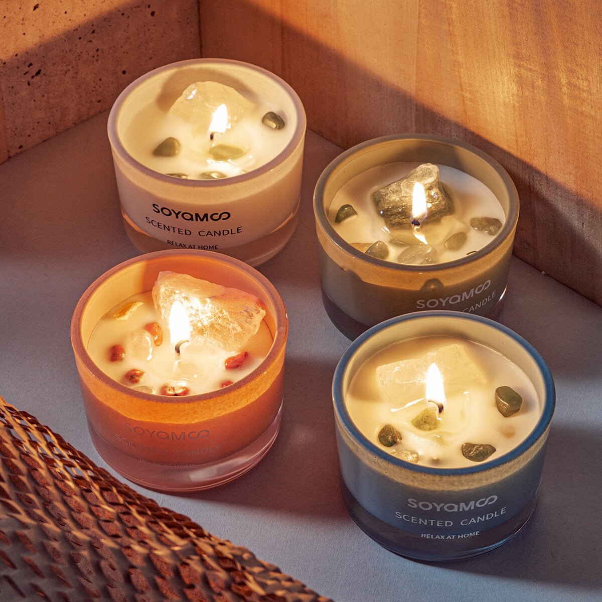 Moonlit Gardenia Crystal Infused Scented Candle