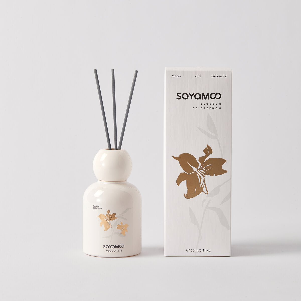 Moonlit Gardenia Sculpted Round Shoulder Reed Diffuser – 150ml