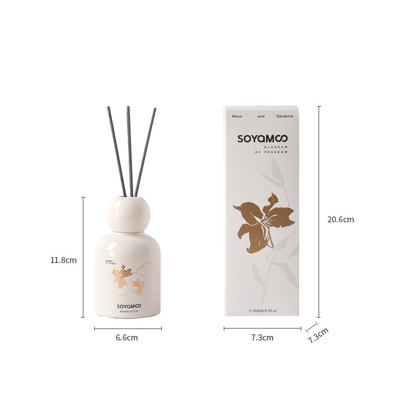 Moonlit Gardenia Sculpted Round Shoulder Reed Diffuser – 150ml