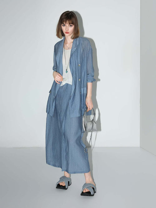 muberry blue relaxed double breasted blazer all blue 1